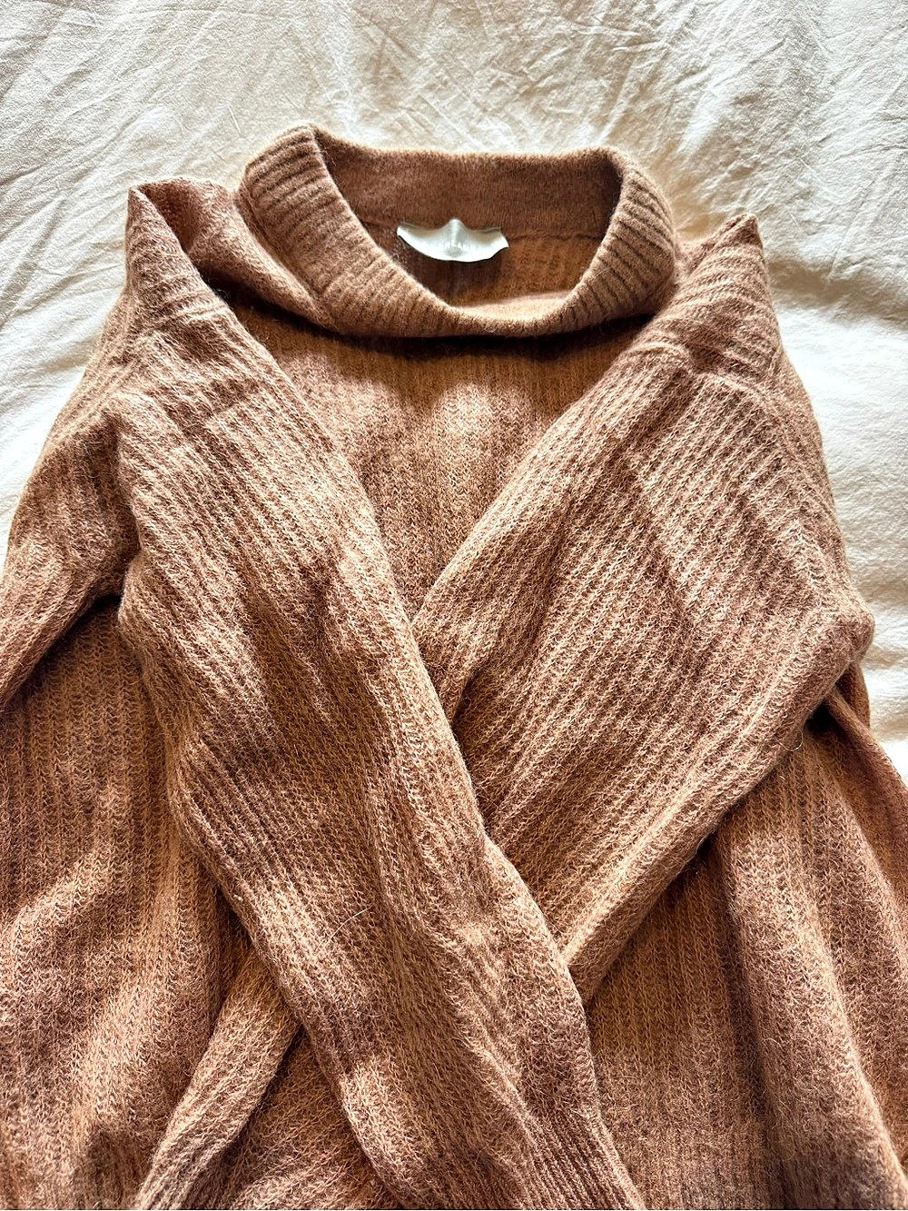 Everlane The Alpaca Mockneck Cowl Neck Sweater Brown